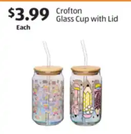 Aldi Crofton Glass Cup with Lid offer