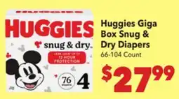 Vallarta Supermarkets Huggies Giga Box Snug & Dry Diapers offer