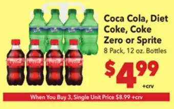 Vallarta Supermarkets Coca Cola, Diet Coke, Coke Zero or Sprite offer