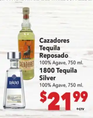 Vallarta Supermarkets Cazadores Tequila Reposado offer