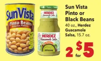 Vallarta Supermarkets Sun Vista Pinto or Black Beans offer
