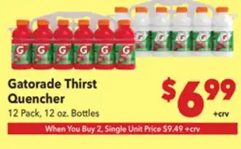 Vallarta Supermarkets Gatorade Thirst Quencher offer