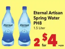 Vallarta Supermarkets Eternal Artisan Spring Water PH8 offer