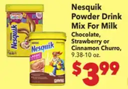 Vallarta Supermarkets Nesquik Powder Drink Mix For Milk offer