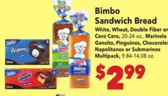Vallarta Supermarkets Bimbo Sandwich Bread offer