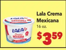Vallarta Supermarkets Lala Crema Mexicana offer