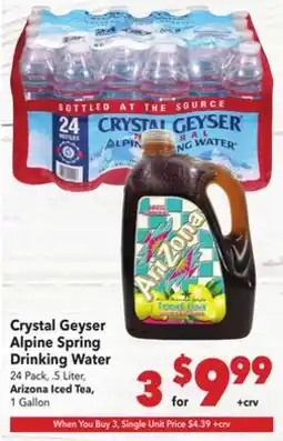 Vallarta Supermarkets Crystal Geyser Alpine Spring Drinking Water offer