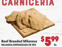 Vallarta Supermarkets Beef Breaded Milanesa/MILENESA EMPANIZADA DE RES offer