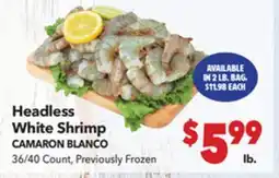 Vallarta Supermarkets Headless White Shrimp / CAMARON BLANCO offer