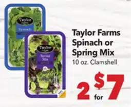 Vallarta Supermarkets Taylor Farms Spinach or Spring Mix offer