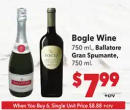Vallarta Supermarkets Bogle Wine offer