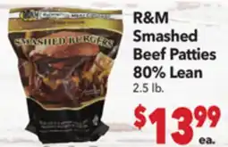 Vallarta Supermarkets R&M Smashed Beef Patties 80% Lean offer