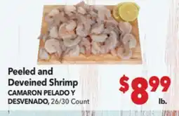 Vallarta Supermarkets Peeled and Deveined Shrimp/CAMARON PELADO Y DESVENADO offer