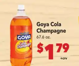 Vallarta Supermarkets Goya Cola Champagne offer