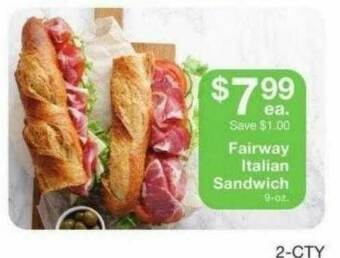 Fairway Store Market Fairway Italian Sandwich offer