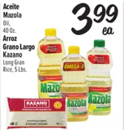 El Super Mazola Oil, 40 Oz. Kazano Long Gran Rice, 5 Lbs offer
