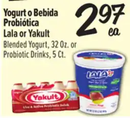El Super Lala or Yakult Blended Yogurt, 32Oz. or Probiotic Drinks, 5 Ct offer