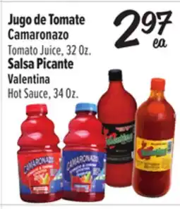 El Super Camaronazo Tomato Juice, 32 Oz., Valentina Hot Sauce, 34 Oz offer