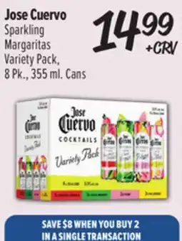 El Super Jose Cuervo Sparkling Margaritas Variety Pack offer