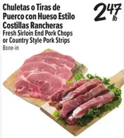 El Super Fresh Sirloin End Pork Chops or Country Style Pork Strips offer