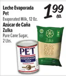 El Super Pet Evaporated Milk, 12 Oz., Zulka Pure Cane Sugar, 2 Lbs offer