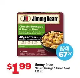 Grocery Outlet Jimmy Dean Classic Sausage & Bacon Bowl offer