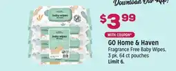 Grocery Outlet GO Home & Haven Fragrance Free Baby Wipes offer