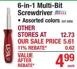 Menards 6-in-1 Multi-Bit Screwdriver offer