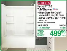 Menards Hycroft 2.0 Tub/Shower offer