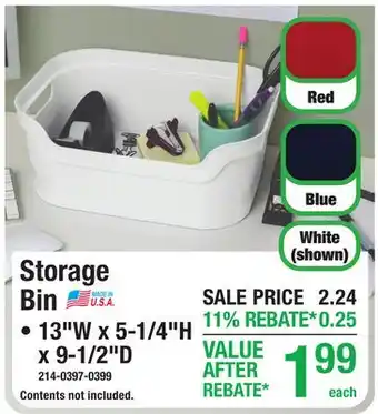 Menards Storage Bin offer