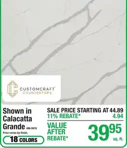 Menards Shown in Calacatta Grande offer