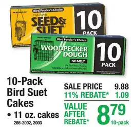 Menards 10-Pack Bird Suet Cakes offer