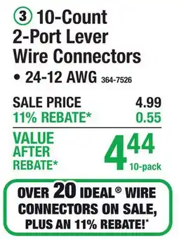 Menards 10-Count 2-Port Lever Wire Connectors offer