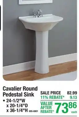Menards Cavalier Round Pedestal Sink offer