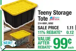Menards Teeny Storage Tote offer