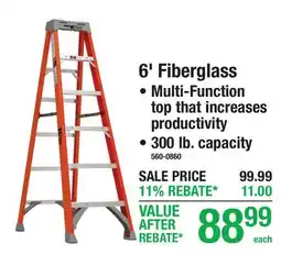 Menards 6' Fiberglass offer