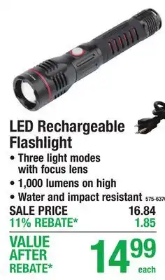 Menards LED Rechargeable Flashlight offer