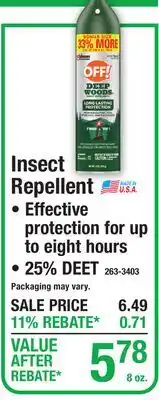Menards Insect Repellent offer