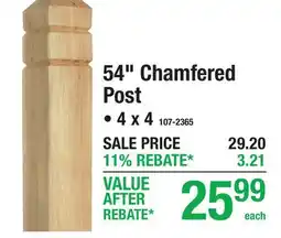 Menards 54 Chamfered Post offer