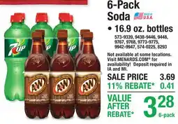 Menards 6-Pack Soda offer