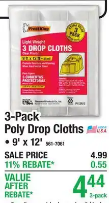 Menards 3-Pack Poly Drop Cloths offer