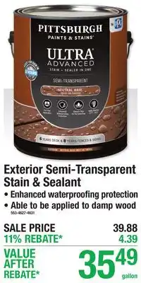 Menards Exterior Semi-Transparent Stain & Sealant offer