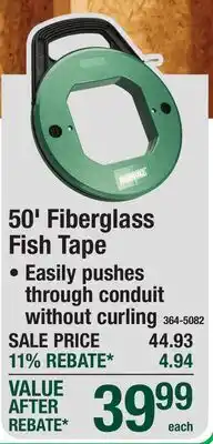 Menards 50 Fiberglass Fish Tape offer