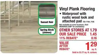 Menards Vinyl Plank Flooring offer