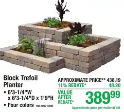 Menards Block Trefoil Planter offer