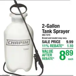 Menards 2-Gallon Tank Sprayer offer