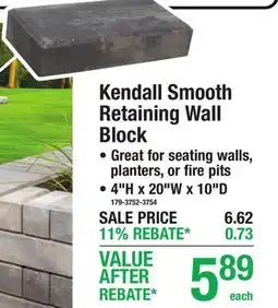 Menards Kendall Smooth Retaining Wall Block offer