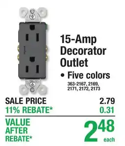 Menards 15-Amp Decorator Outlet offer