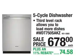 Menards 5-Cycle Dishwasher offer
