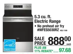 Menards 5.3 cu. ft. Electric Range offer